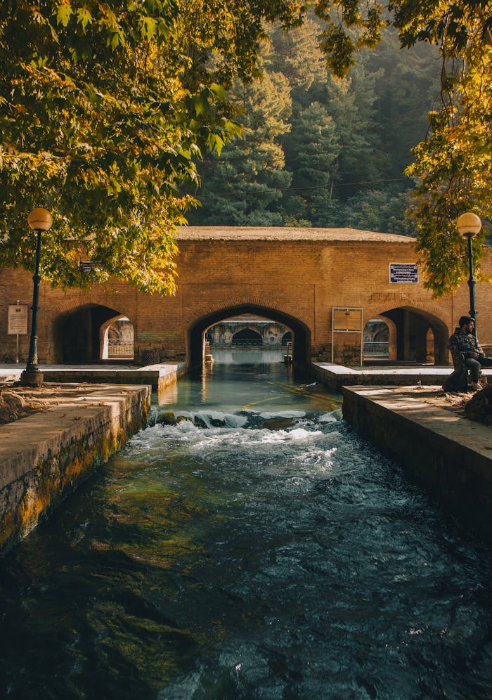 Experience the serene beauty of Verinag Spring, a historic Mughal garden in Kashmir, India.